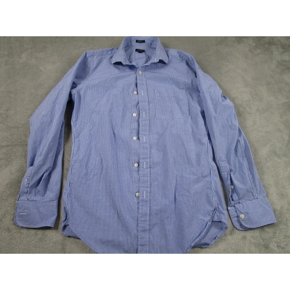 J Crew Shirt Mens Small‎ Blue Checked Thompson Button Up Preppy Long SLeeve
